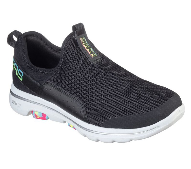 Skechers Gowalk 5 - Parade - Womens Slip On Shoes Black/Multicolor [AU-BA1027]